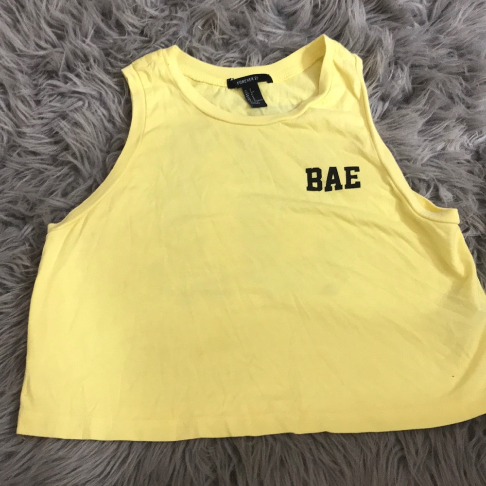Bright yellow crop top